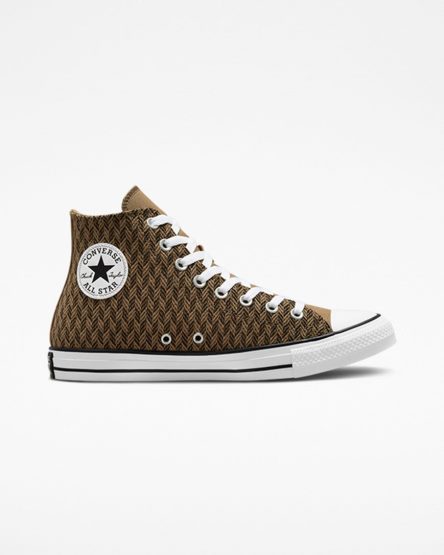 Men's Converse Chuck Taylor All Star Herringbone High Top Shoes Brown / White | AU C6905C